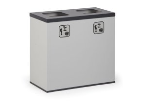 kos na trideny odpad 2x 50 l uchyt na pytel sedy cerny 137434