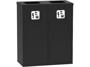 kos na trideny odpad 2x 70 l uchyt na pytel cerny cerny 137443