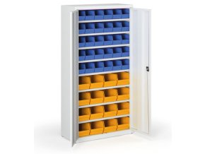 skrin s plastovymi boxy basic 1800 x 400 x 920 mm 30xb 16xc seda sede dvere 143549