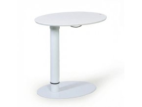 ovalny polohovaci stul se zaoblenymi rohy bily 50x65 cm 143060