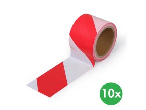 pe vystrazna paska 75 mm x 100 m baleni 10 ks cerveno bila 143250