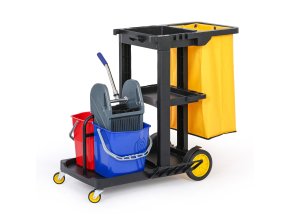 profesionalni uklidovy vozik s dolnimi vedry a pytlem 1120 710 960 mm 144362