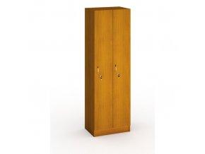 Dřevěná šatní skříňka, 2 oddíly, 1900x600x420 mm, třešeň