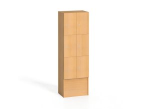drevena satni skrinka s odkladacimi boxy 6 boxu 1700 x 600 x 420 mm cylindricky zamek buk 8951
