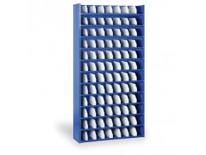 plechovy regal s 96 prepazkami 1980x1000x300 mm 763