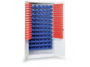 Dílenská skříň s plastovými boxy BASIC - 1000 x 435 x 1990 mm, 72+160 boxů