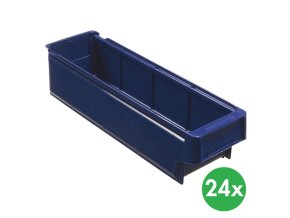 Plastová regálová přepravka MAX typ B - 115 x 400 x 100 mm, 24 ks