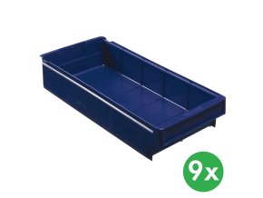 Plastová regálová přepravka MAX typ F - 230 x 500 x 100 mm, 9 ks