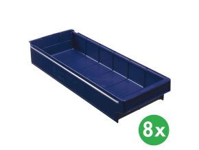 Plastová regálová přepravka MAX - 230 x 600 x 100 mm, 8 ks