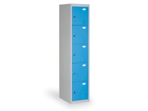 satni skrinka s uloznymi boxy 5 boxu 1820 x 380 x 500 mm demont cylindricky zamek modre dvere 4146
