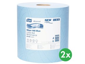 Tork Advanced 430 Performance papírové utěrky, kombi role, modrá, šířka 235 mm, 2 ks