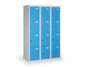 satni skrinka s uloznymi boxy 12 boxu 1820 x 1140 x 500 mm demont cylindricky zamek modre dvere 4154