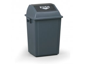 Kancelářský plastový koš na odpadky, 40 l, 400 x 320 x 610 mm, šedý