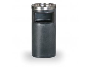 Venkovní odpadkový koš s popelníkem, 10 l, černý