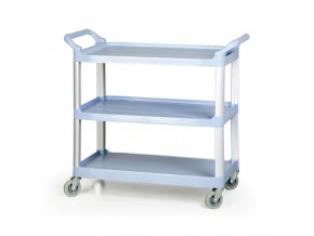 Policový úklidový vozík, hliník/plast