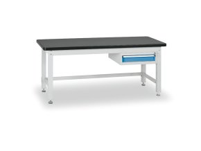 Profesionální dílenský stůl BL, 1 zásuvka, deska MDF + PVC, 1500x750 mm