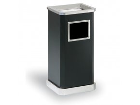 odpadkovy kos s popelnikem 650 x 310 x 260 mm cerna nerez 1021