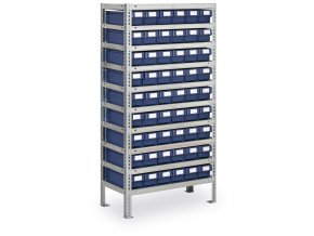 regal s plastovymi boxy max 1600 x 400 x 800 mm 54x box b 6346