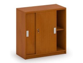Zasouvací kancelářská skříň MIRELLI, 800 x 400 x 800 mm, třešeň