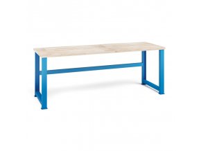 Dílenský stůl KOVONA, buková spárovka, pevné nohy, 2100 mm