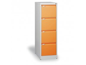 kovova kartoteka a4 4 zasuvky oranzove 6178