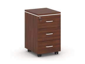 Kancelářský zásuvkový kontejner na kolečkách ARRISTO LUX, 3 zásuvky, ořech