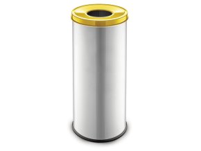 Kovový koš na tříděný odpad 45 L stříbrný, plast