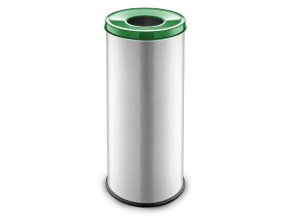 kovovy kos na trideny odpad 45 l stribrny sklo 88734