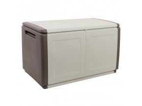 Plastový odkládací box s víkem, 960x570x530 mm, béžový