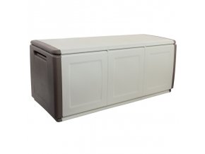 Plastový odkládací box s víkem, 1380x570x530 mm, béžový