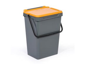 Plastový odpadkový koš pro třídění odpadu, šedá + žlutá, 35 l