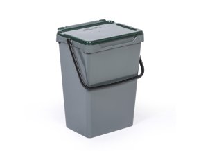 Plastový odpadkový koš pro třídění odpadu, šedá + tmavě zelená, 35 l
