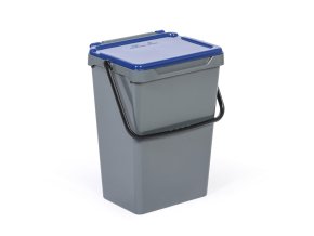 Plastový odpadkový koš pro třídění odpadu, šedá + modrá, 35 l
