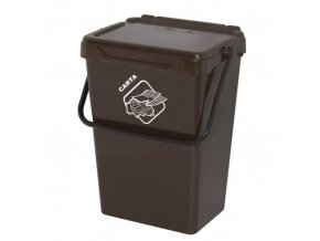 Plastový odpadkový koš pro třídění odpadu, hnědý, 35 l