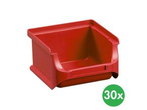 Plastové boxy PLUS 1, 102 x 100 x 60 mm, červené, 30 ks