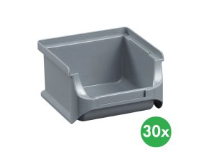 Plastové boxy PLUS 1, 102 x 100 x 60 mm, šedé, 30 ks
