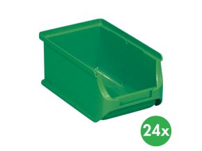 Plastové boxy PLUS 2, 102 x 160 x 75 mm, zelené, 24 ks