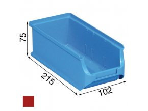 Plastové boxy PLUS 2L, 102 x 215 x 75 mm, červené, 20 ks