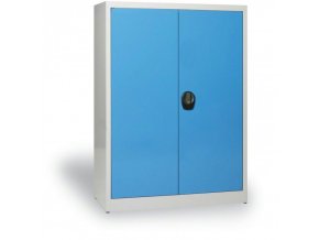 plechova dilenska skrin na naradi demontovana 1150 x 850 x 390 mm modra 9317