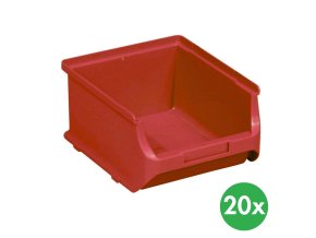 Plastové boxy PLUS 2B, 137 x 160 x 82 mm, červené, 20 ks