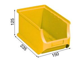 Plastové boxy PLUS 3, 150 x 235 x 125 mm, žluté, 24 ks