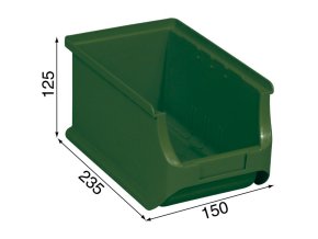 Plastové boxy PLUS 3, 150 x 235 x 125 mm, zelené, 24 ks