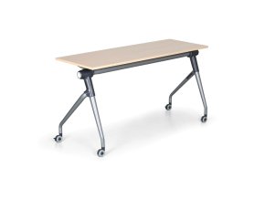 Skládací jednací stůl se sklopnou deskou TRAINING PLUS, 145x45 cm, bříza