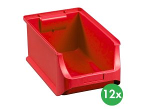 Plastové boxy PLUS 4, 205 x 355 x 150 mm, červené, 12 ks
