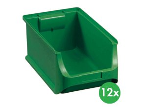 Plastové boxy PLUS 4, 205 x 355 x 150 mm, zelené, 12 ks