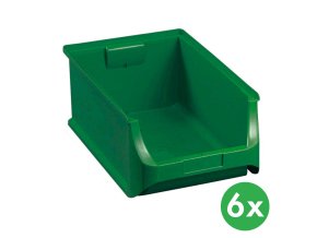 Plastové boxy PLUS 5, 310 x 500 x 200 mm, zelené, 6 ks