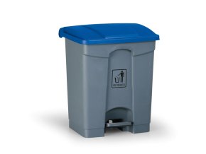 Nášlapný víceúčelový koš na odpadky 45 l, 390 x 360 x 590 mm, modrá