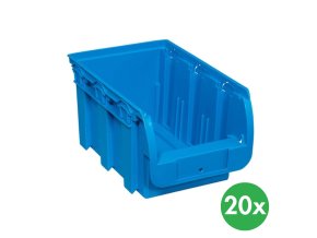Plastový box COMPACT, 154 x 235 x 125 mm, 20 ks, modrý