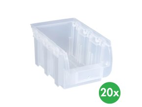 Plastový box COMPACT, 154 x 235 x 125 mm, 20 ks, průhledný