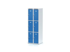 satni skrinka s uloznymi boxy 6 boxu 1800 x 600 x 500 mm otocny zamek modre dvere 11343